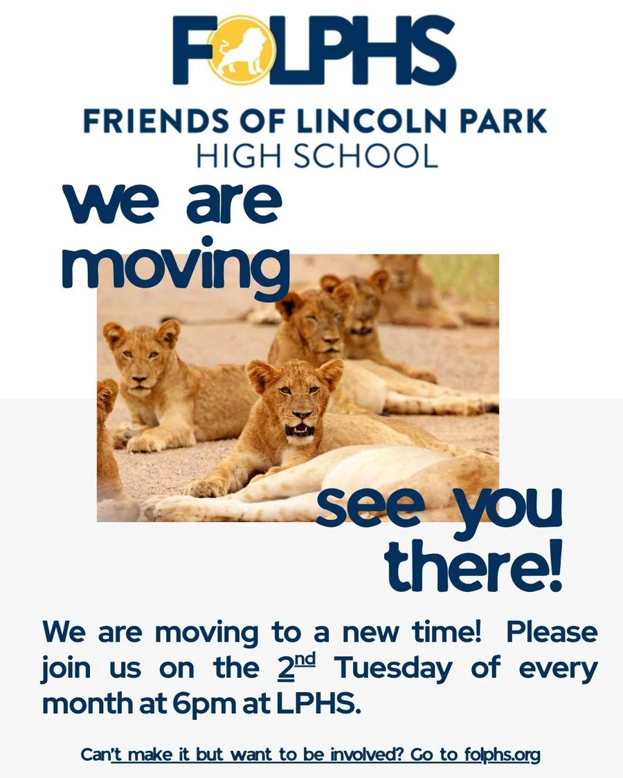 FOLPHS is moving to a new time: please join us on the 2nd Tuesday of every month at 6pm at LPHS