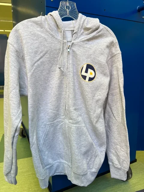 Hoodie, Zip Up, Light Gray, LP Logo